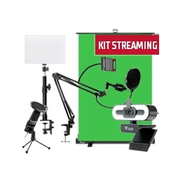 Kit Streaming - Green Screen + Webcam W401L + Microfono M100 e braccio + Lampada e supporto