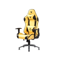 itek Gaming Chair PLAYCOM PM20 - PVC Doppio Cuscino Schienale Reclinabile Giallo Nero