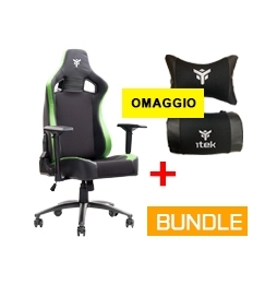 itek Gaming Chair SCOUT PM30 Verde con cuscini lombare e cervicale in omaggio